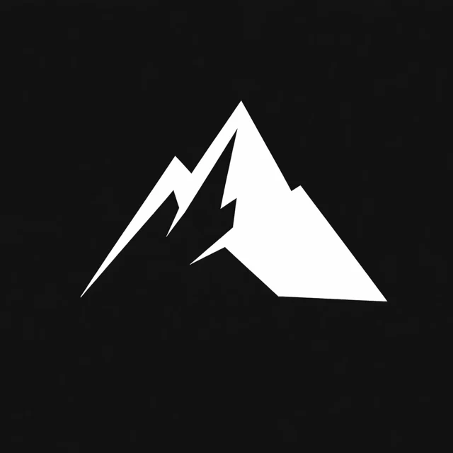 PeakRecall app icon — a white mountain peak on black